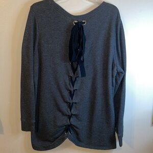 Lace up on back sweater